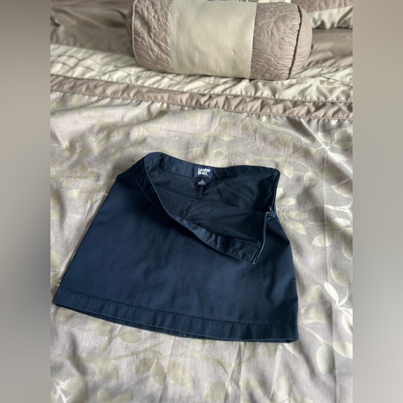 💥Sold💥 Lands End School Uniform Girls Blend Chino Skort Above Knee navy blue - Picture 4 of 7